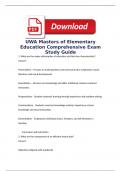 UWA Masters of Elementary Education Comprehensive Exam Study Guide Questions With 100&percnt; Correct Answers&period;