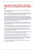 Cog Psych Chapter 10 Exam Questions With All Correct Detailed Answers Rated A&plus;