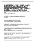 PHLEBOTOMY STUDY GUIDE &lpar;AUMT&rpar; QUESTIONS AND ANSWERS WITH VERIFIED SOLUTIONS 100&percnt; CORRECT RATED A&plus; NEWLY UPDATED 2025