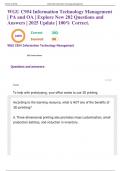 WGU C954 Information Technology Management &vert; PA and OA &vert; Explore New 202 Questions and Answers &vert; 2025 Update &vert; 100&percnt; Correct&period;