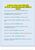 CAMATA  Final  Exam UPDATED   ACTUAL   Exam Questions and CORRECT  Answers
