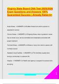 Virginia State Board CNA Test 2025&sol;2026 &vert; Full Certification Q&A Guide with Medical Terms&comma; Patient Care & Safety Rules