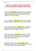WGU D017 SCHOOL LAW 2025 UPDATED  ACTUAL EXAM WITH CORRECT SOLUTIONS&period; 
