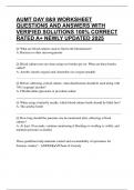 AUMT DAY 8&9 WORKSHEET QUESTIONS AND ANSWERS WITH VERIFIED SOLUTIONS 100&percnt; CORRECT RATED A&plus; NEWLY UPDATED 2025