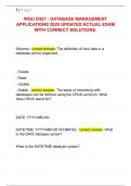 WGU D427 - DATABASE MANAGEMENT  APPLICATIONS 2025 UPDATED ACTUAL EXAM  WITH CORRECT SOLUTIONS&period;