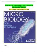 TEST BANK Microbiology with Diseases by Taxonomy 6th Edition ALL Chapters 1-27  With Answers&vert;A&plus; Graded