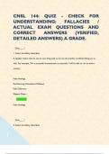 CNSL 144&colon; QUIZ - CHECK FOR UNDERSTANDING&colon; FALLACIES &sol; ACTUAL EXAM QUESTIONS AND CORRECT ANSWERS &lpar;VERIFIED&comma; DETAILED ANSWERS&rpar; A GRADE&period;  