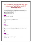 Gas Technician G2 Exam &lpar;New 2024&sol; 2025&rpar;  Questions and Verified Answers&vert; 100&percnt;  Correct&vert; A Grade