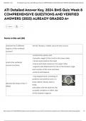 ATI Detailed Answer Key&comma; 2024 BMS Quiz Week 8  exam COMPREHENSIVE QUESTIONS AND VERIFIED ANSWERS &lpar;2025&rpar; ALREADY GRADED A&plus;