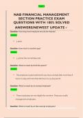 NAB FINANCIAL MANAGEMENT  SECTION PRACTICE EXAM  QUESTIONS WITH 100&percnt; SOLVED  ANSWERS&sol;NEWEST UPDATE