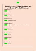 National Latin Exam Practic Questions  with Detailed Verified Answers 