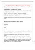 ACA Code of Ethics Test Questions with Verified Answers