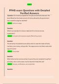 PFHS exam Questions with Detailed  Verified Answers