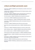 critical care&sol;flight paramedic exam Questions And Answers With Verified Tests 100&percnt; Correct Answers