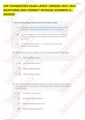 VSP FOUNDATION EXAM LATEST VERSION 2023-2024 QUESTIONS AND CORRECT DETAILED ANSWERS