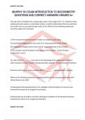 MURPHY 301 EXAM INTRODUCTION TO BIOCHEMISTRY QUESTIONS AND CORRECT ANSWERS GRADED A&plus;
