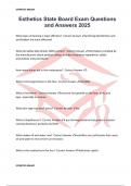 Esthetics State Board Exam Questions and Answers 2025