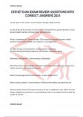 ESTHETICIAN EXAM REVIEW QUESTIONS WITH CORRECT ANSWERS 2025