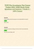 TCFP Fire Investigator Exams &lpar;Latest 2025 &sol; 2026 Updates STUDY BUNDLE PACKAGE WITH SOLUTIONS&rpar; Questions & Answers &vert; Grade A &vert; 100&percnt; Correct &lpar;Verified Solutions&rpar;