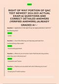 RIGHT OF WAY PORTION OF QAC  TEST NEWEST 2024-2025 ACTUAL  EXAM 66 QUESTIONS AND  CORRECT DETAILED ANSWERS  &lpar;VERIFIED ANSWERS&rpar; &vert;ALREADY  GRADED A&plus; 