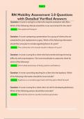 RN Mobility Assessment 2&period;0 Questions  with Detailed Verified Answers