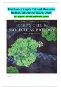 Test Bank - Karp's Cell and Molecular Biology&comma; 9th Edition &lpar;Karp&comma; 2020&rpar; All Chapters 1-18 With Answers&vert;A&plus; Graded