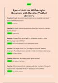 Sports Medicine HOSA-taylor  Questions with Detailed Verified  Answers 