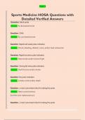 Sports Medicine HOSA Questions with  Detailed Verified Answers 