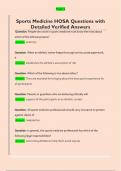 Sports Medicine HOSA Questions with  Detailed Verified Answers