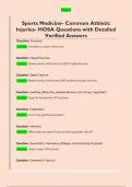 Sports Medicine HOSA Questions with Detailed Verified Answers