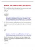 Trauma and Critical Care Review &vert; Verified Q&A and Study Guide &vert; Complete Clinical Resource