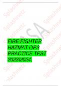 FIRE FIGHTER HAZMAT OPS PRACTICE TEST 20232024&period;