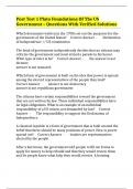Post Test 1 Plato Foundations Of The US Government &ndash; Questions With Verified Solutions
