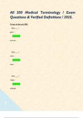 All 350 Medical Terminology &sol; Exam Questions & Verified Definitions &sol; 2025&period; 