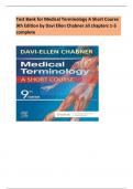 Test Bank for Medical Terminology A Short Course 9th Edition by Davi Ellen Chabner all chapters 1-5 complete