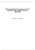  RN Concept-Based Assessment Level 1 &ndash; 100 Items with Verified Answers &vert; 2025&sol;2026