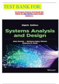 TEST BANK FOR&colon;  For Systems Analysis And Design 8th Edition By Alan Dennis Latest Update Graded A&plus;