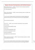 Bipolar Disorder Test Questions with Verified Answers