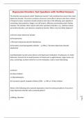 Depressive Disorders Test Questions with Verified Answers