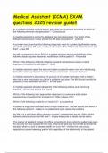 Medical Assistant &lpar;CCMA&rpar; EXAM questions 2025 revision guide&excl;&excl;&period;