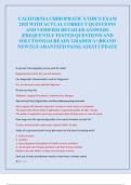 CALIFORNIA CHIROPRATIC ETHICS EXAM  2025 WITH ACTUAL CORRECT QUESTIONS  AND VERIFIED DETAILED ANSWERS  &vert;FREQUENTLY TESTED QUESTIONS AND  SOLUTIONS&vert;ALREADY GRADED A&plus;&vert;BRAND  NEW&excl;&excl;&vert;GUARANTEED PASS&vert;LATEST UPDATE 