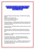 UWA MASTERS OF ELEMENTARY EDUCATION COMPREHENSIVE EXAM QUESTIONS AND CORRECT ANSWERS