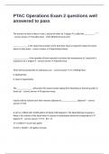 PTAC Operations Exam 2 questions well answered to pass