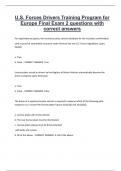U&period;S&period; Forces Drivers Training Program Exams Questions with Correct Answers 100&percnt; Pass&vert; Latest Version &lpar;2025&sol;2026&rpar; &vert; Expert Verified
