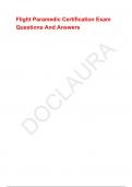 Flight Paramedic Certification Exam Questions And Answers