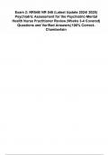 NR548&sol; NR 548&period; Exam 2&colon;  Psychiatric Assessment for the Psychiatric-Mental Health Nurse Practitioner Review &vert;Weeks 3-4 Covered&vert; Questions and Verified Answers&vert; 100&percnt; Correct Chamberlain&period;