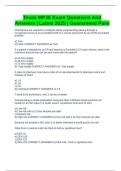 Texas MPJE Exam Questions And Answers &vert; Latest 2025 &vert; Guaranteed Pass