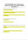 NR 548 &lpar;NR548&rpar; Week 1 Exam &lpar;Latest Update&rpar; Questions and Verified Solutions &lpar;GRADED A&rpar;