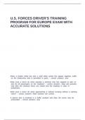 U&period;S&period; Forces Driver-s Training Program for Europe exam with accurate solutions