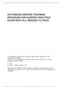 US FORCES DRIVING TRAINING PROGRAM FOR EUROPE PRACTICE EXAM 